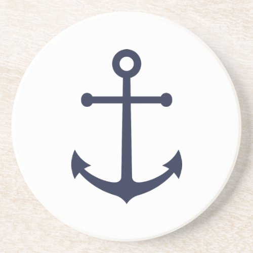 Nautical Navy Blue Anchor Coaster