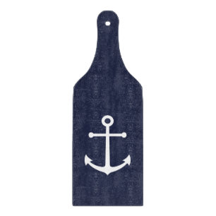 Nautical Navy Blue Anchor Cutting Board