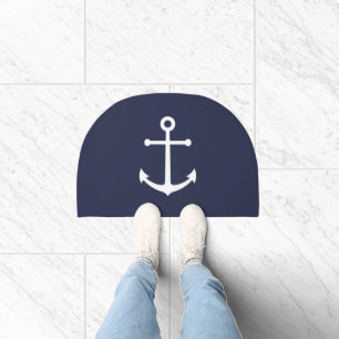 Nautical Navy Blue Anchor Doormat