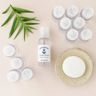 Nautical Navy Blue Anchor Family Reunion Hand Sanitizer