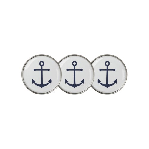 Nautical Navy Blue Anchor Golf Ball Marker