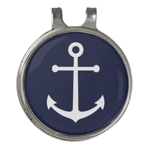 Nautical Navy Blue Anchor Golf Hat Clip