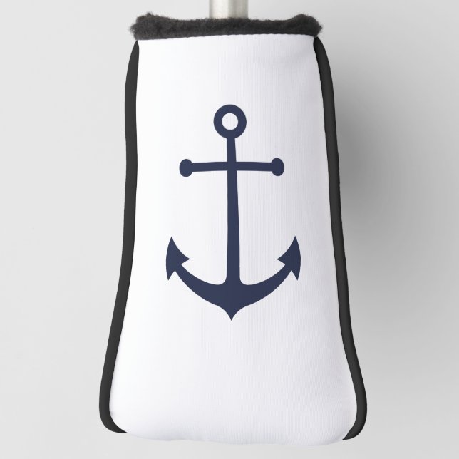 Nautical Navy Blue Anchor Golf Head Cover (Rotate 90)