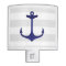 Nautical Navy Blue Anchor Gray White Stripes