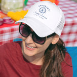 Nautical Navy Blue Anchor Helm Family Reunion Trucker Hat<br><div class="desc">Nautical Navy Blue Anchor Helm Family Reunion White Hat</div>