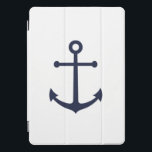 Nautical Navy Blue Anchor iPad Pro Cover<br><div class="desc">Modern Minimalist Nautical iPad Case features navy blue anchor on white iPad case.

Perfect gift for dad,  husband and more.</div>