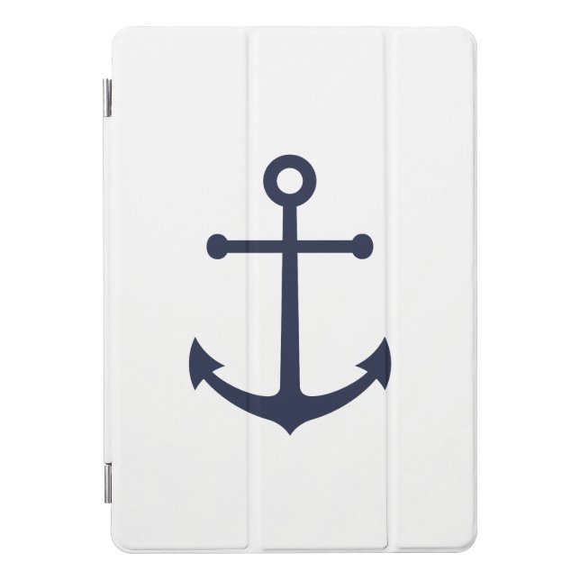 Nautical Navy Blue Anchor iPad Pro Cover (Front)