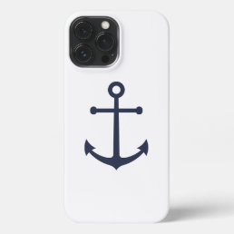 Nautical Navy Blue Anchor iPhone 13 Pro Max Case