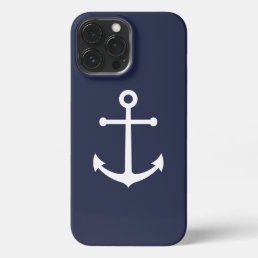 Nautical Navy Blue Anchor iPhone Case