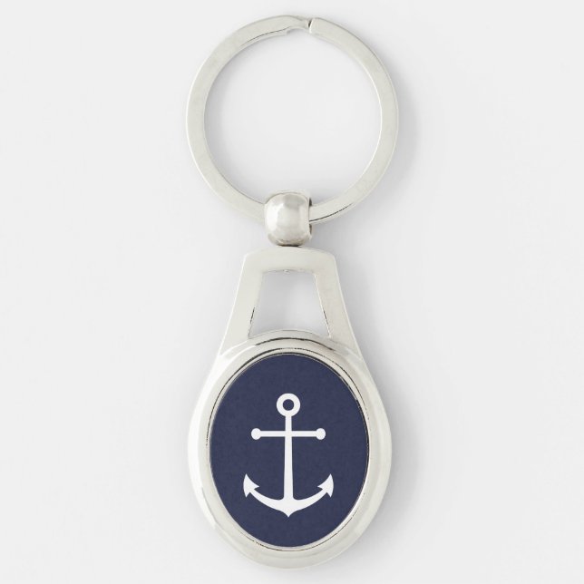 Nautical Navy Blue Anchor Keychain