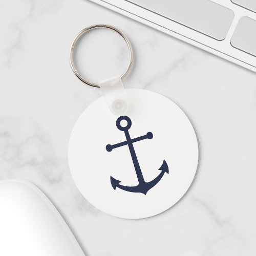 Nautical Navy Blue Anchor Keychain