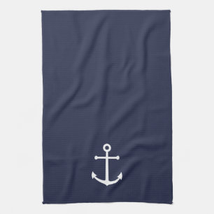 Nautical Navy Blue Anchor Kitchen Towel