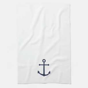 Nautical Navy Blue Anchor Kitchen Towel