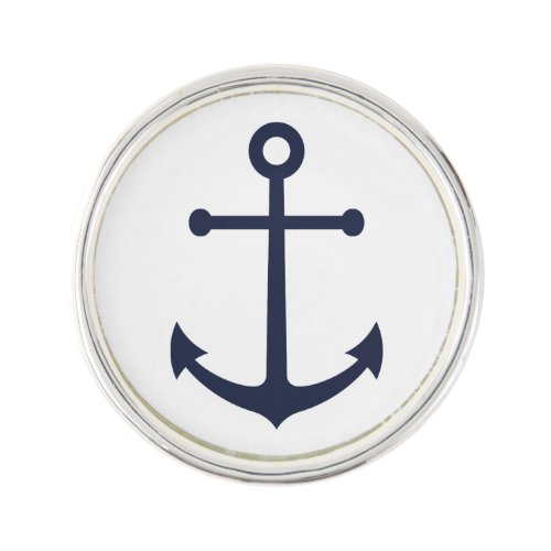 Nautical Navy Blue Anchor Lapel Pin