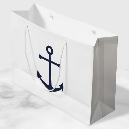 Nautical Navy Blue Anchor Large Gift Bag