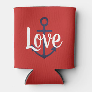 nautical navy blue ANCHOR + LOVE   Can Cooler
