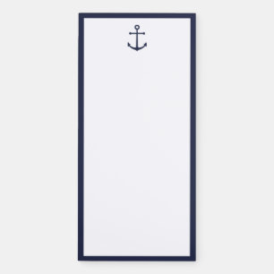 Nautical Navy Blue Anchor Magnetic Notepad