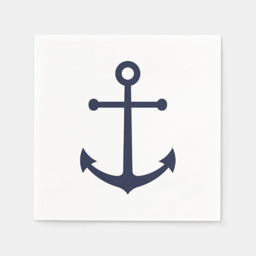 Nautical Navy Blue Anchor Napkins