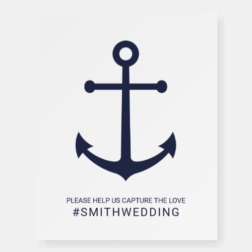 Nautical Navy Blue Anchor Oh Snap Wedding Sign