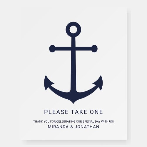 Nautical Navy Blue Anchor Oh Snap Wedding Sign