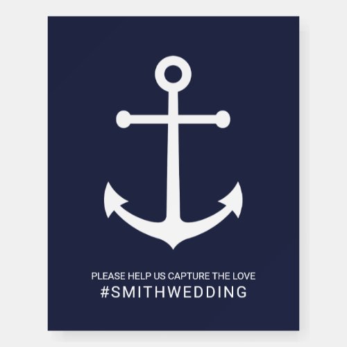 Nautical Navy Blue Anchor Oh Snap Wedding Sign