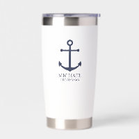Nautical Navy Blue Anchor Personalized Groomsmen