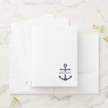 Nautical Navy Blue Anchor Personalized Name Pocket Folder