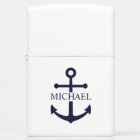 Nautical Navy Blue Anchor Personalized Name