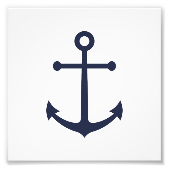 Nautical Navy Blue Anchor Photo Print | Zazzle.com