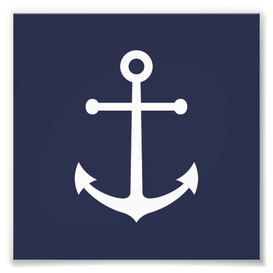 Nautical Navy Blue Anchor Photo Print
