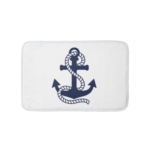 Nautical Navy blue Anchor pick your color Bath Mat