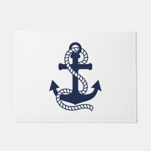 Nautical Navy blue Anchor {pick your color} Doormat