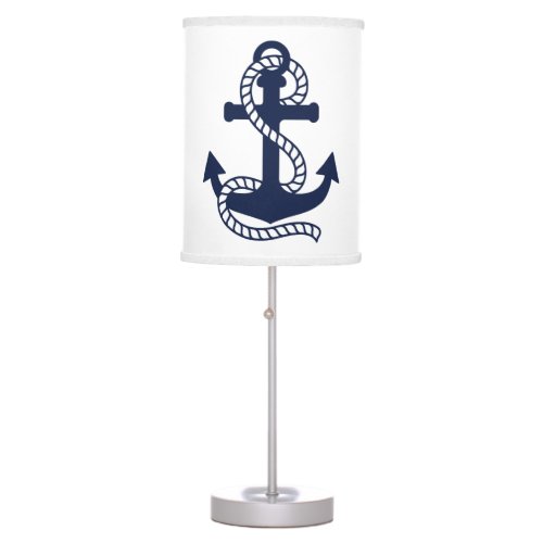Nautical Navy Blue Anchor pick your color Table Lamp