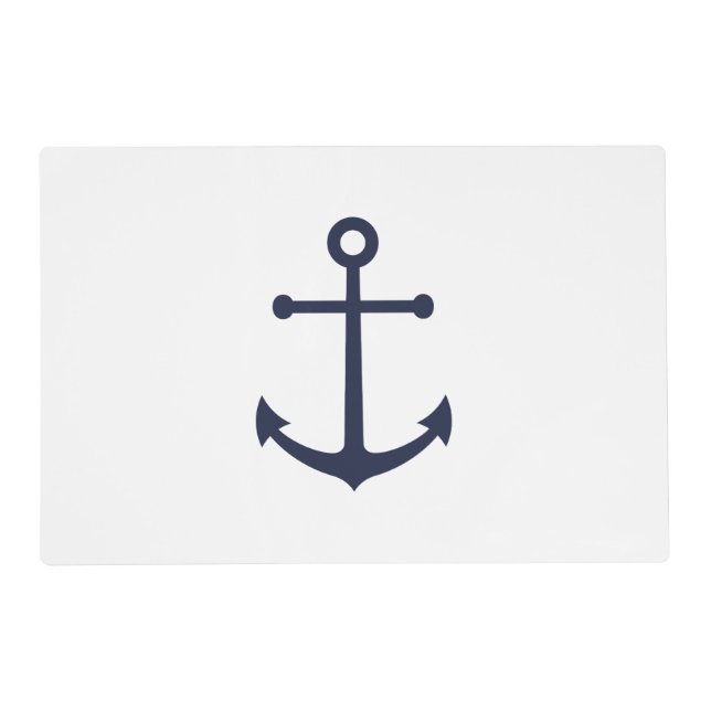 Nautical Navy Blue Anchor Placemat (Front)