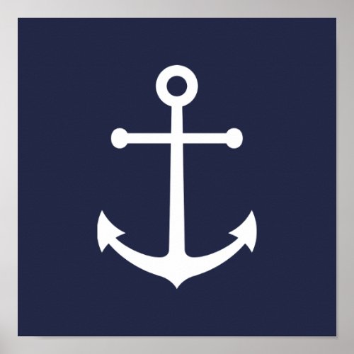 Nautical Navy Blue Anchor Poster