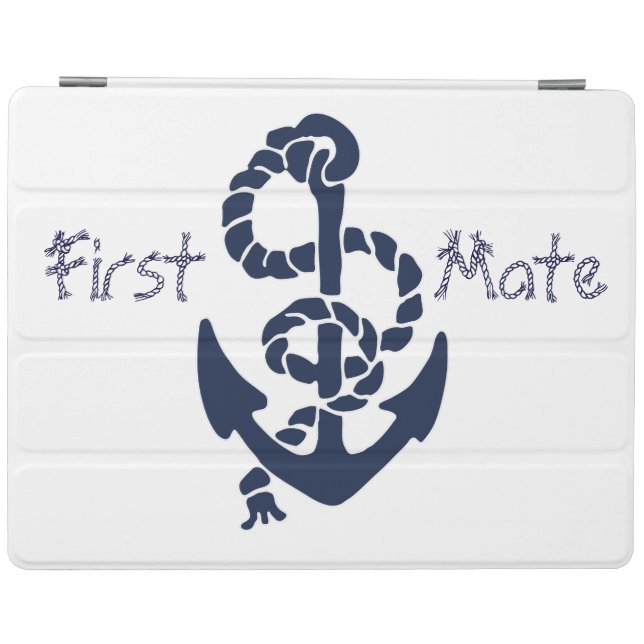 Nautical Navy Blue Anchor Rope Font iPad Smart Cover (Horizontal)
