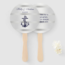 Nautical Navy Blue Anchor Silver Wt BG Wedding