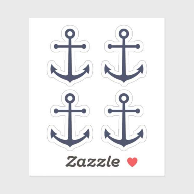 Nautical Navy Blue Anchor Sticker (Sheet)