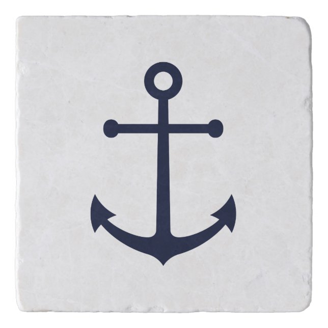 Nautical Navy Blue Anchor Trivet (Front)