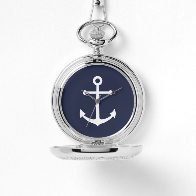 Nautical Navy Blue Anchor Watch (Front)