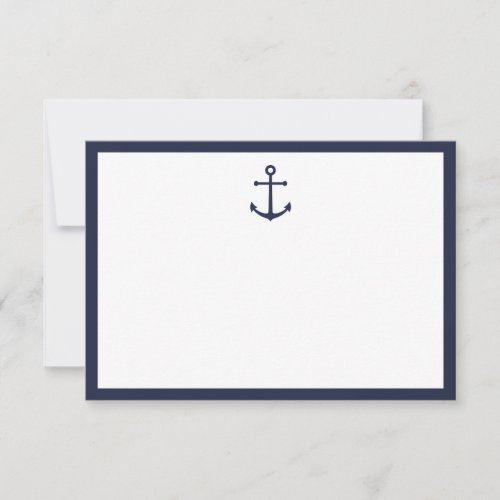 Nautical Navy Blue Anchor Wedding Advice Card