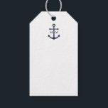 Nautical Navy Blue Anchor Wedding Advice Card Gift Tags<br><div class="desc">Add a stylish touch to your nautical wedding with this classic navy blue anchor wedding advice and wishes card. Designed with a navy blue anchor illustration, it features personalized bride and groom monogram, custom text in a navy blue serif font on a white background. Ideal for nautical or beach-themed weddings,...</div>