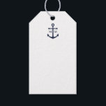 Nautical Navy Blue Anchor Wedding Advice Card Gift Tags<br><div class="desc">Add a stylish touch to your nautical wedding with this classic navy blue anchor wedding advice and wishes card. Designed with a navy blue anchor illustration, it features personalized bride and groom monogram, custom text in a navy blue serif font on a white background. Ideal for nautical or beach-themed weddings,...</div>
