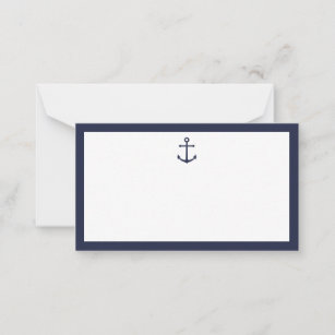Nautical Navy Blue Anchor Wedding Advice&Wishes Advice Card