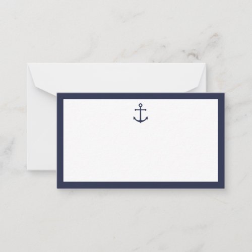 Nautical Navy Blue Anchor Wedding AdviceWishes Advice Card