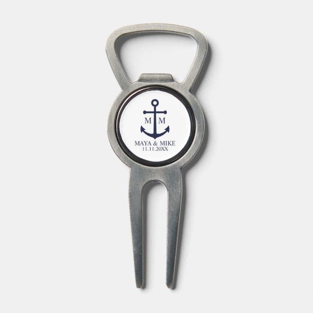 Nautical Navy Blue Anchor Wedding Divot Tool (Composite)