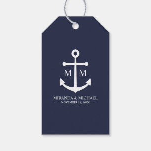 Nautical Navy Blue Anchor Wedding Gift Tags