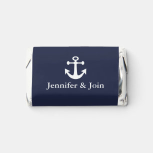 Nautical Navy Blue Anchor wedding Hershey's Miniatures