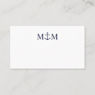 Nautical Navy Blue Anchor Wedding Place Card