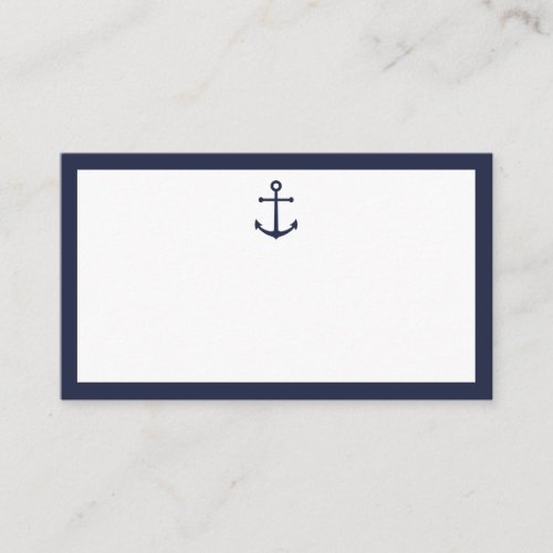 Nautical Navy Blue Anchor Wedding Place Card